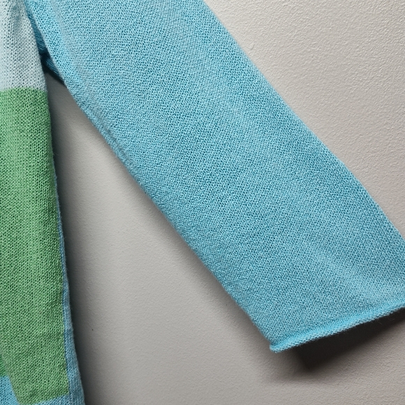 Crazy Horse By Liz Claiborne Knit Cardigan Sweater Women Size XL Blue Artsy Fall - Picture 3 of 8